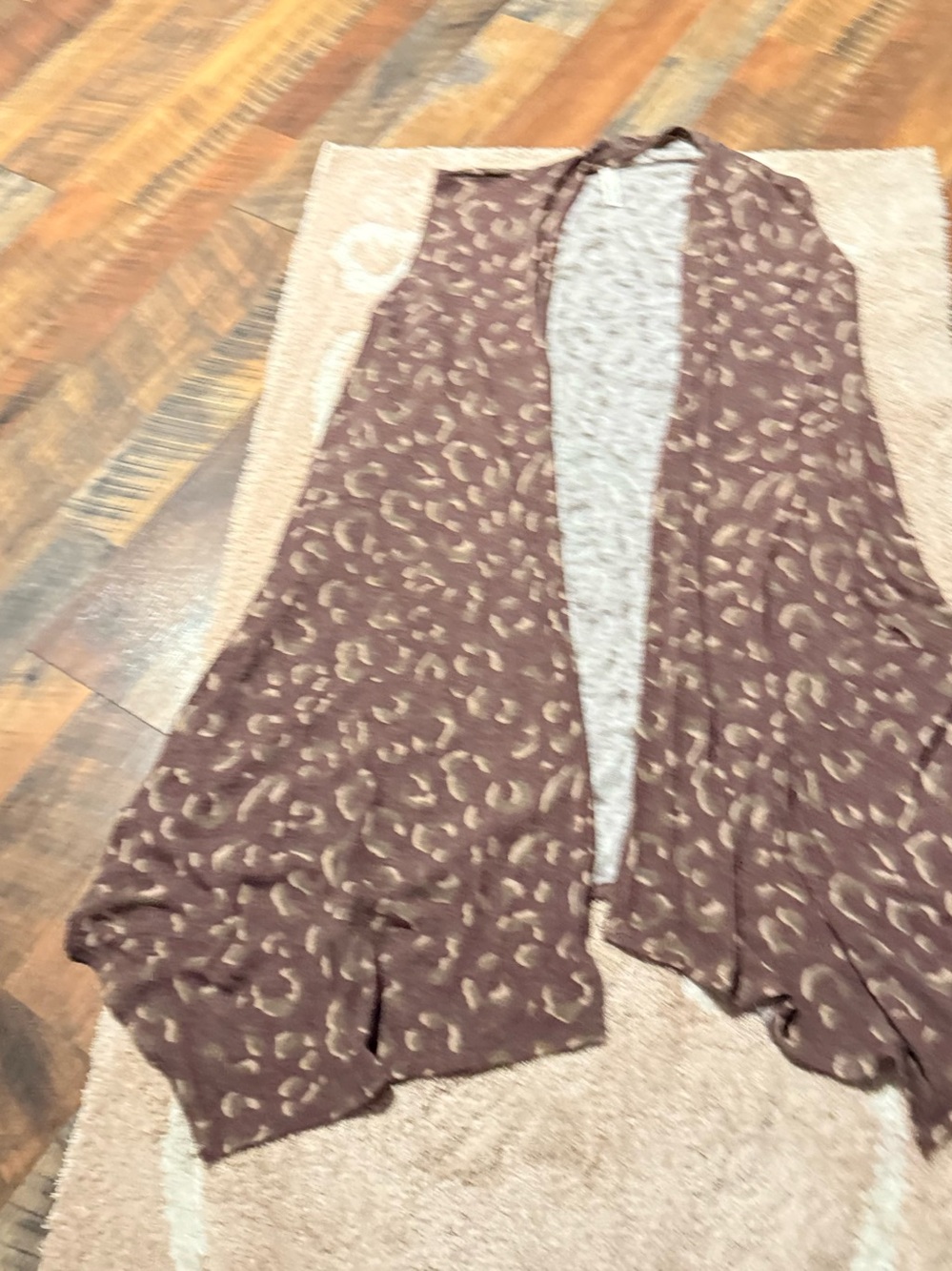 Brown Animal-Print Lightweight Drape Vest